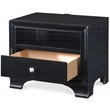 Home Square 1 Drawer Nightstand with USB in Black Finish - Set of 2