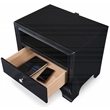 Home Square 1 Drawer Nightstand with USB in Black Finish - Set of 2