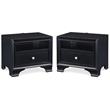 Home Square 1 Drawer Nightstand with USB in Black Finish - Set of 2