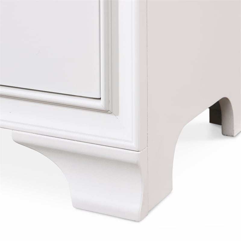 Home Square 1 Drawer Nightstand with USB in White Finish - Set of 2