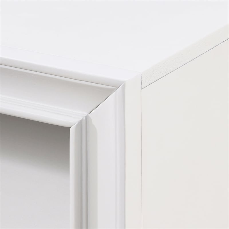 Home Square 1 Drawer Nightstand with USB in White Finish - Set of 2