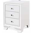 Home Square 3 Drawer Nightstand with USB in White Finish - Set of 2