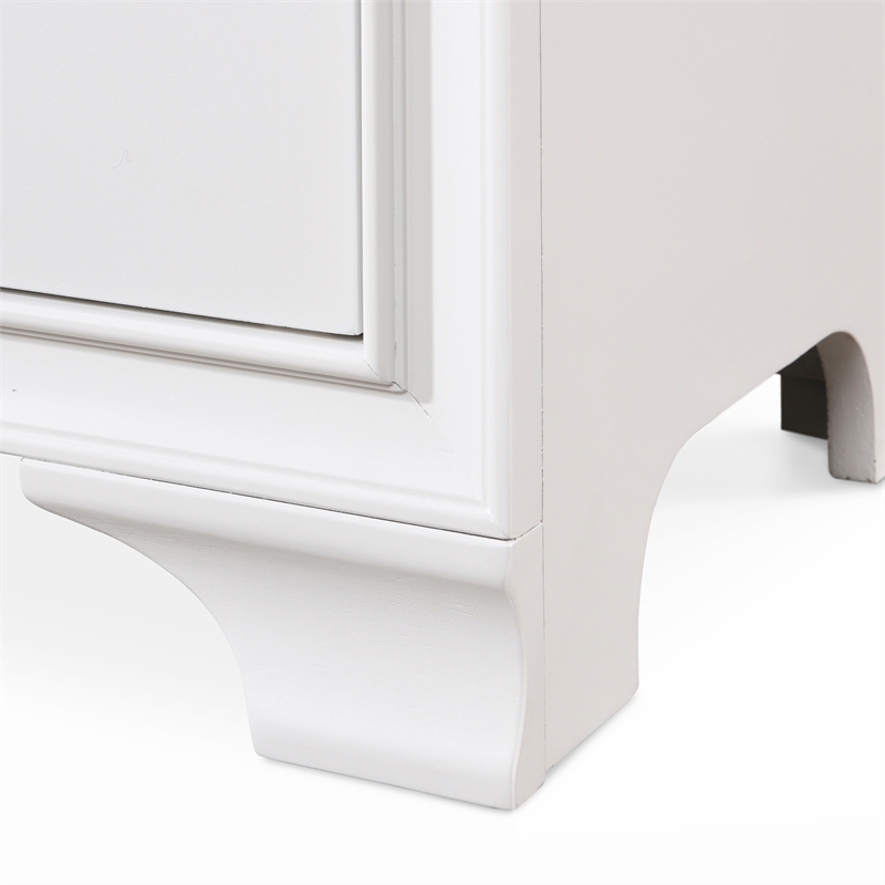 Home Square 3 Drawer Nightstand with USB in White Finish - Set of 2