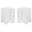 Home Square 3 Drawer Nightstand with USB in White Finish - Set of 2