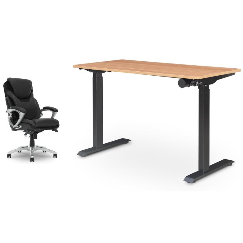 Home Square 2-Piece Set with Adjustable Standing Desk and Executive Office Chair