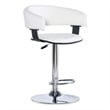 Home Square Curved Back Metal Adjustable Barstool in White - Set of 2
