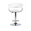 Home Square Curved Back Metal Adjustable Barstool in White - Set of 2