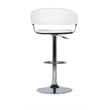 Home Square Curved Back Metal Adjustable Barstool in White - Set of 2