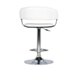 Home Square Curved Back Metal Adjustable Barstool in White - Set of 2