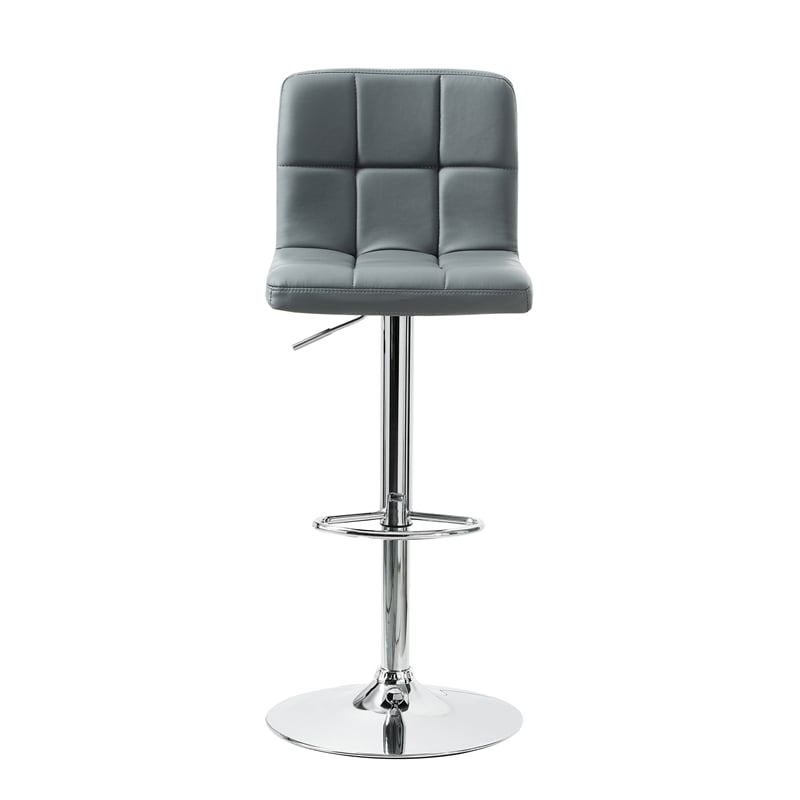 Home Square Adjustable Metal Barstool in Gray Finish - Set of 3