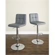 Home Square Adjustable Metal Barstool in Gray Finish - Set of 3