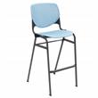 Home Square Steel Frame Barstool in Sky Blue and Black - Set of 3