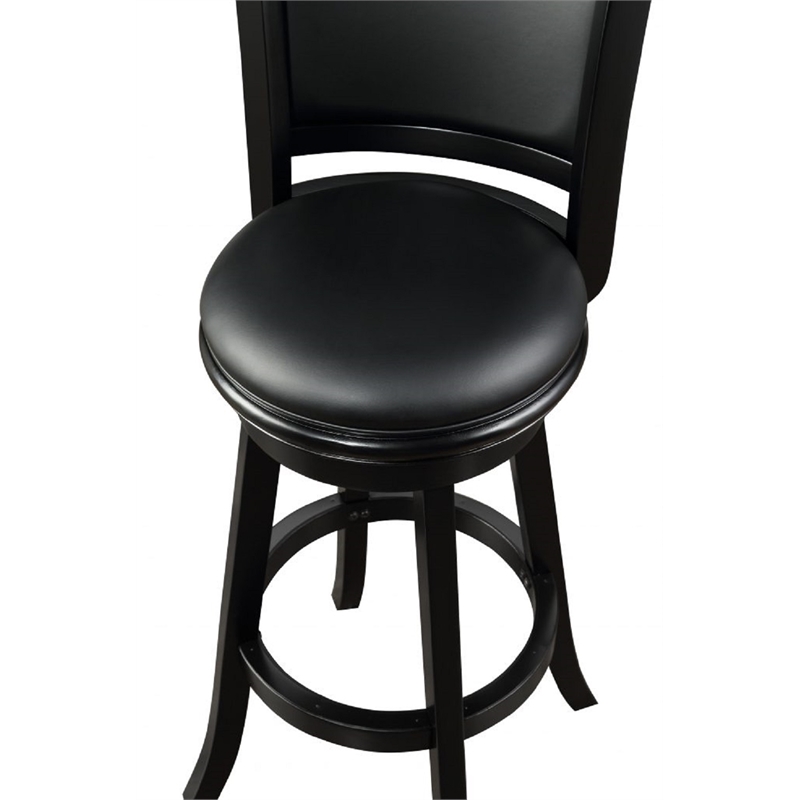 Home Square Extra Tall Swivel Barstool in Black Finish - Set of 3
