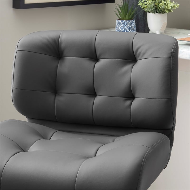 Home Square Metal Chrome Barstool with Upholstered Seat in Gray - Set of 3