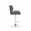 Home Square Metal Chrome Barstool with Upholstered Seat in Gray - Set of 3