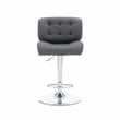 Home Square Metal Chrome Barstool with Upholstered Seat in Gray - Set of 3