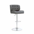 Home Square Metal Chrome Barstool with Upholstered Seat in Gray - Set of 3