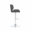 Home Square Metal Chrome Barstool with Upholstered Seat in Gray - Set of 3