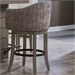 Home Square Modern Wood Swivel Barstool in Gray Finish - Set of 3