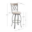 Home Square Metal Swivel Barstool in Pewter Finish - Set of 3