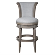 Home Square Wood Swivel Barstool with High Back in Weathered Gray - Set of 3