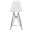 Home Square Plastic Barstool with Chrome Base in Clear - Set of 3