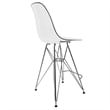 Home Square Plastic Barstool with Chrome Base in Clear - Set of 3