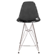 Home Square Plastic Barstool with Chrome Base in Transparent Black - Set of 3