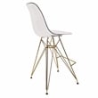 Home Square Plastic Barstool with Chrome Base in Clear and Gold - Set of 3