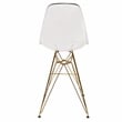 Home Square Plastic Barstool with Chrome Base in Clear and Gold - Set of 3