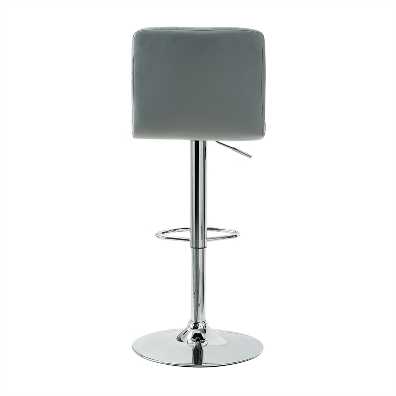 Home Square Adjustable Metal Barstool in Gray Finish - Set of 2