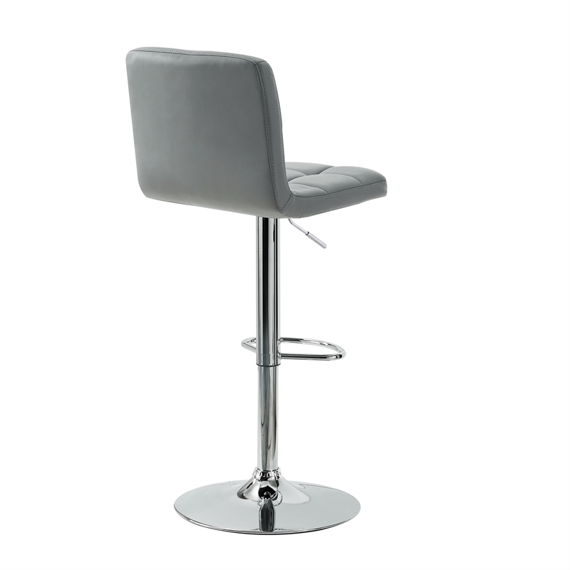 Home Square Adjustable Metal Barstool in Gray Finish - Set of 2