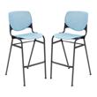 Home Square Steel Frame Barstool in Sky Blue and Black - Set of 2
