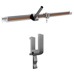 Home Square 2-Piece Set with Aluminum Maprail Hook and Maprail with Cork Insert