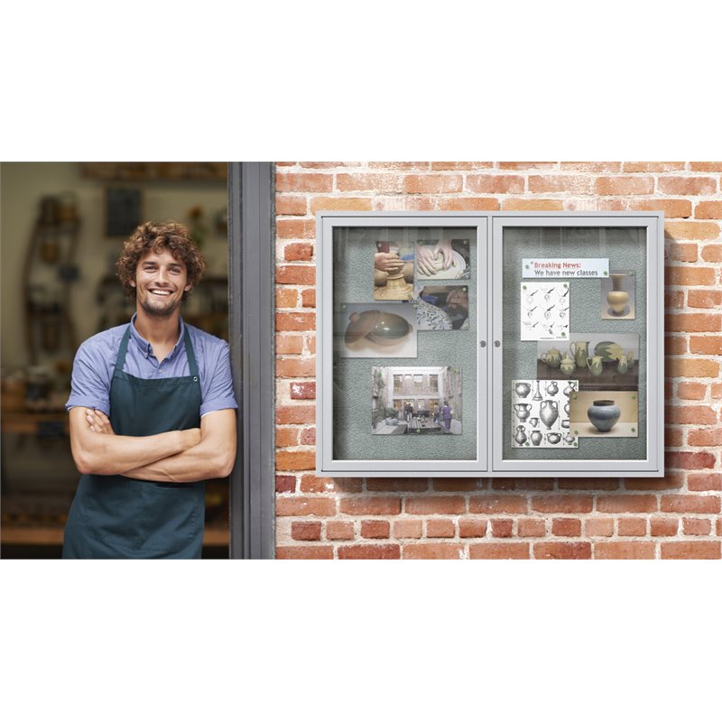 Home Square 2-Piece Set with 2 Door Bulletin Board & 36