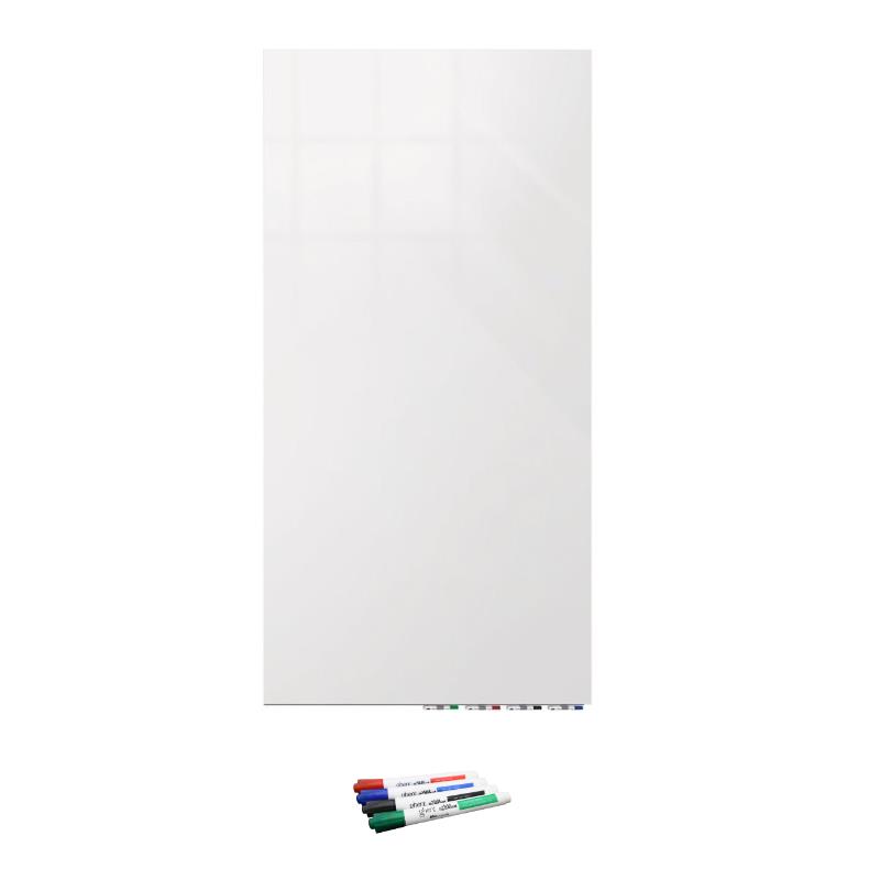 Home Square 2-Piece Set with Glassboard & Markers Assorted 4 Pack