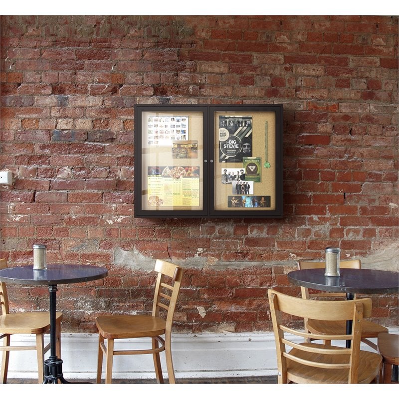 Home Square 2-Piece Set with 3 Door Bulletin Board & 2 Door Bulletin Board