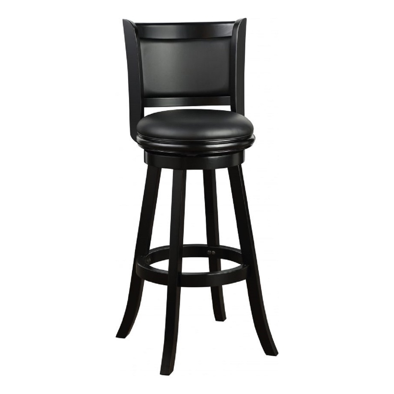 Home Square Extra Tall Swivel Barstool in Black Finish - Set of 2