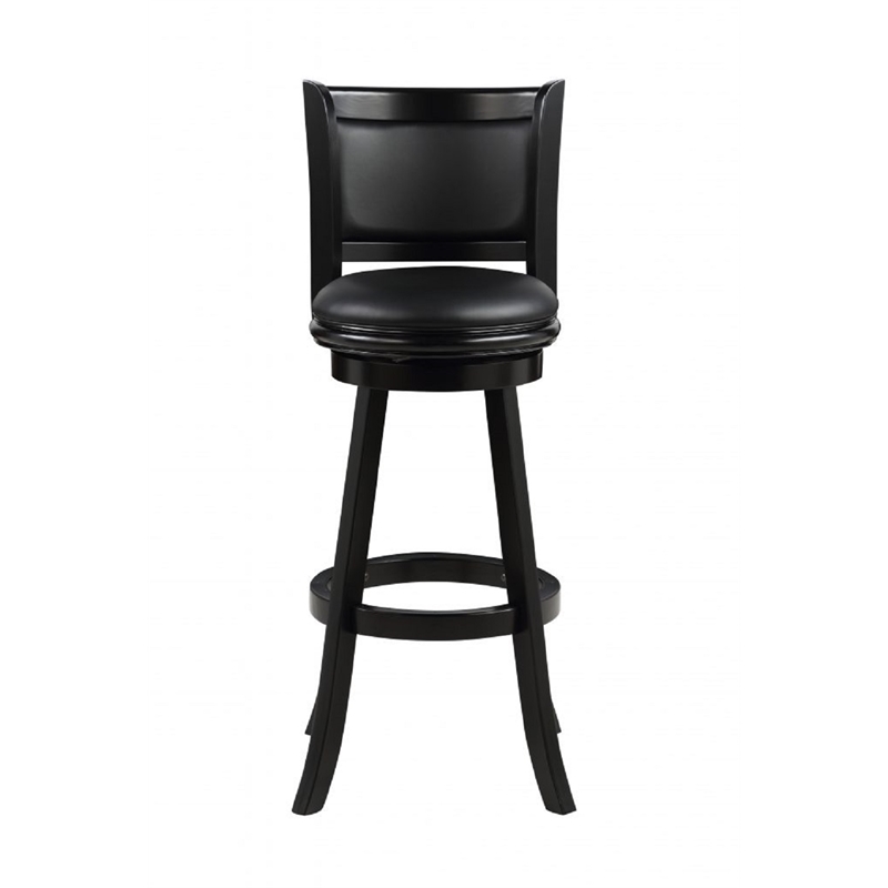 Home Square Extra Tall Swivel Barstool in Black Finish - Set of 2