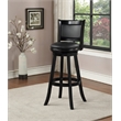 Home Square Extra Tall Swivel Barstool in Black Finish - Set of 2