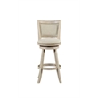Home Square Swivel Rubberwood Barstool in Ivory Wire Brush - Set of 2