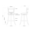 Home Square Swivel Rubberwood Barstool in Ivory Wire Brush - Set of 2