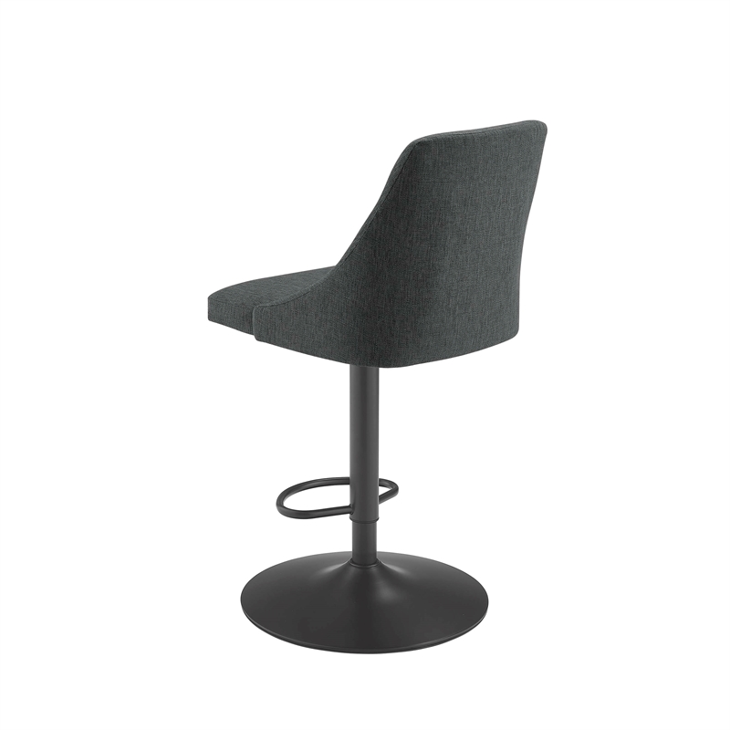 Home Square Adjustable Swivel Base Metal Barstool in Gray - Set of 2