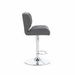 Home Square Metal Chrome Barstool with Upholstered Seat in Gray - Set of 2