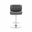 Home Square Metal Chrome Barstool with Upholstered Seat in Gray - Set of 2