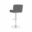 Home Square Metal Chrome Barstool with Upholstered Seat in Gray - Set of 2