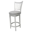 Home Square Modern Wood Spindle Back Swivel Barstool in White - Set of 2