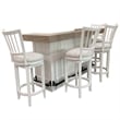 Home Square Modern Wood Spindle Back Swivel Barstool in White - Set of 2