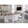 Home Square Modern Wood Spindle Back Swivel Barstool in White - Set of 2