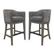 Home Square Modern Wood Swivel Barstool in Gray Finish - Set of 2